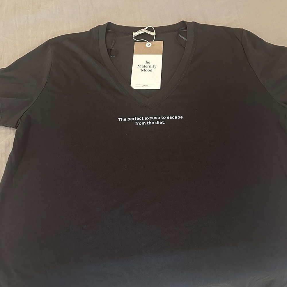 Black V-Neck T-Shirt - Maternity
